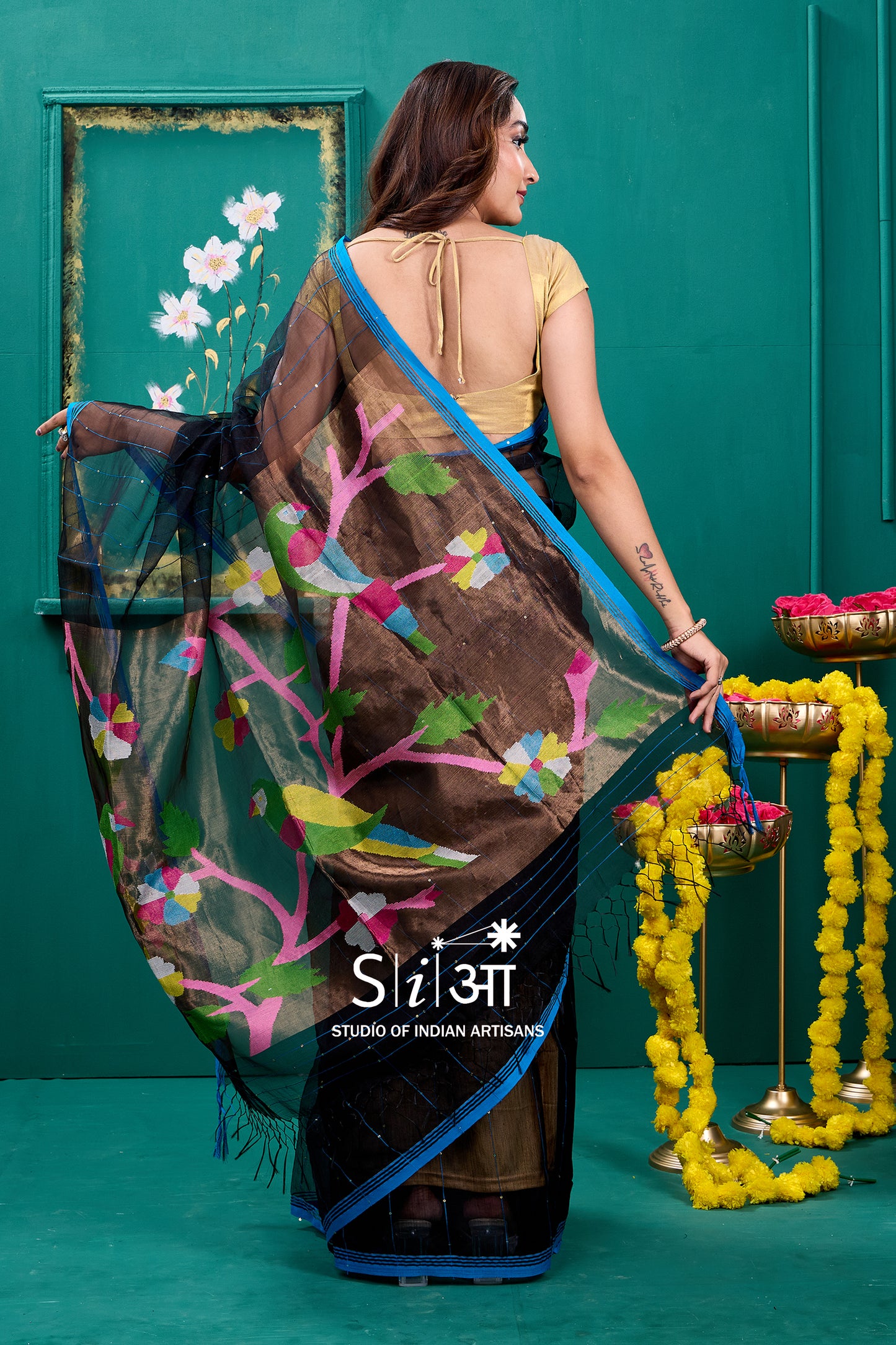 RAAT KI RANI - MUSLIN PAITHANI SAREE