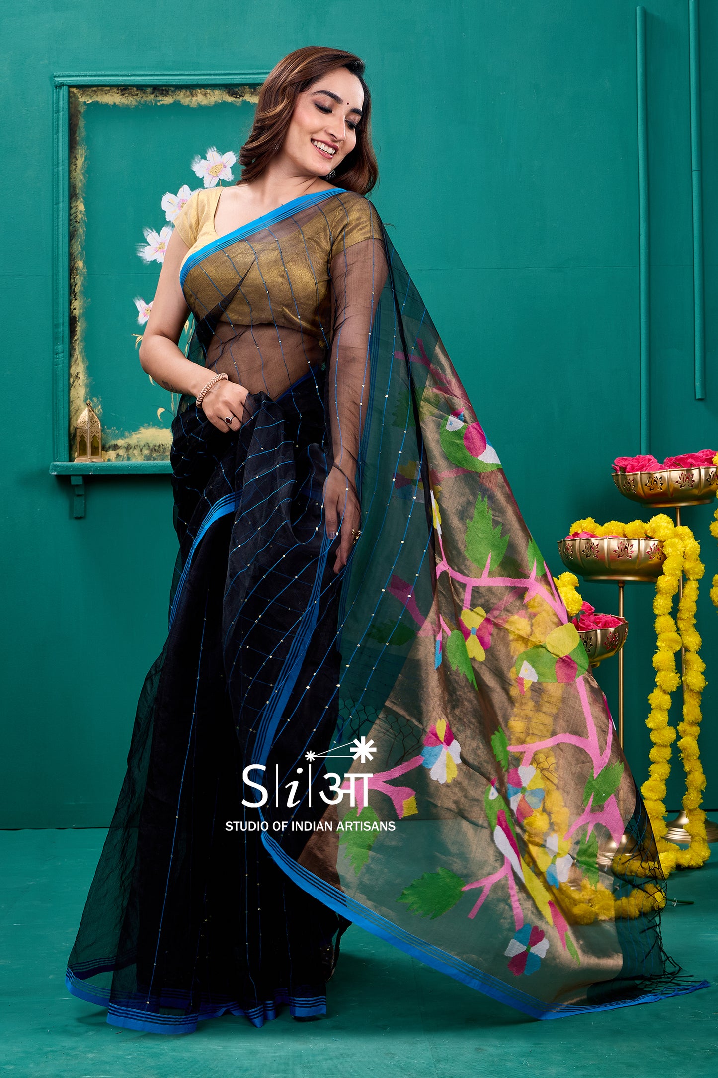 RAAT KI RANI - MUSLIN PAITHANI SAREE