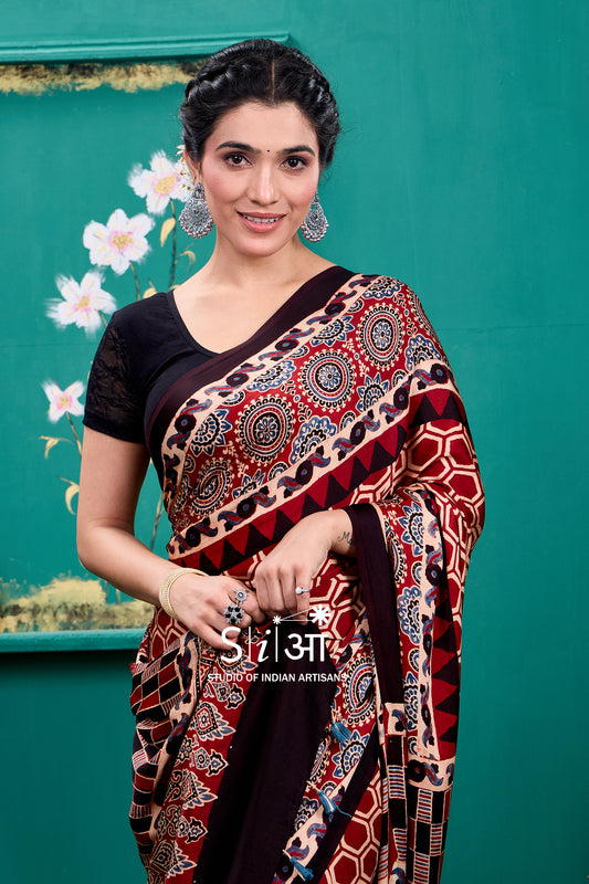 GEOMETRIC BLOCKS- MODAL SILK SAREE