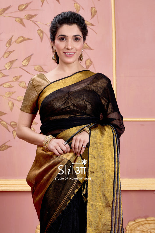 SHAHI RAAT - LINEN SAREE