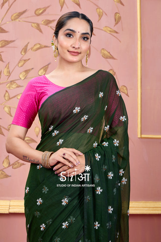 FOREST FLOWERS - MULCOTTON SAREE