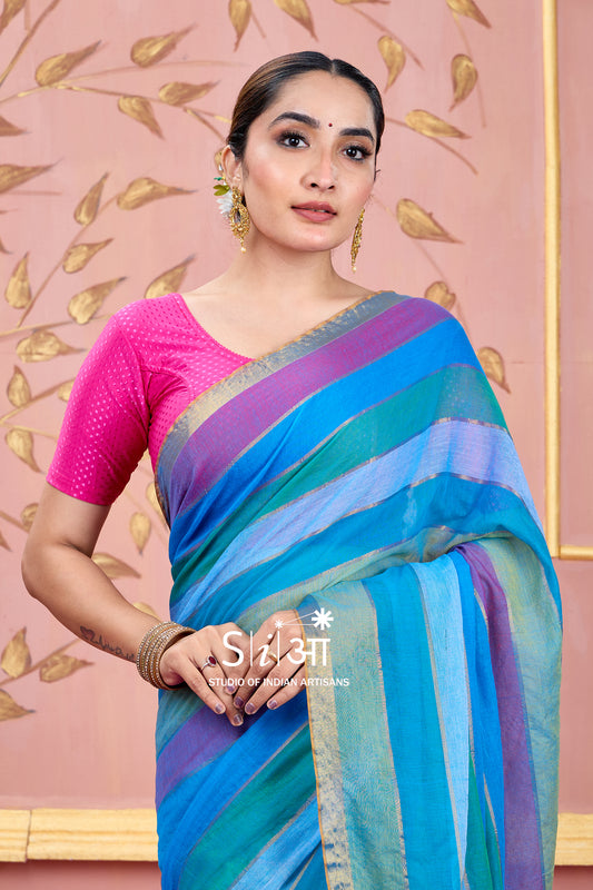 OCEAN SYMPHONY - MUL COTTON SAREE