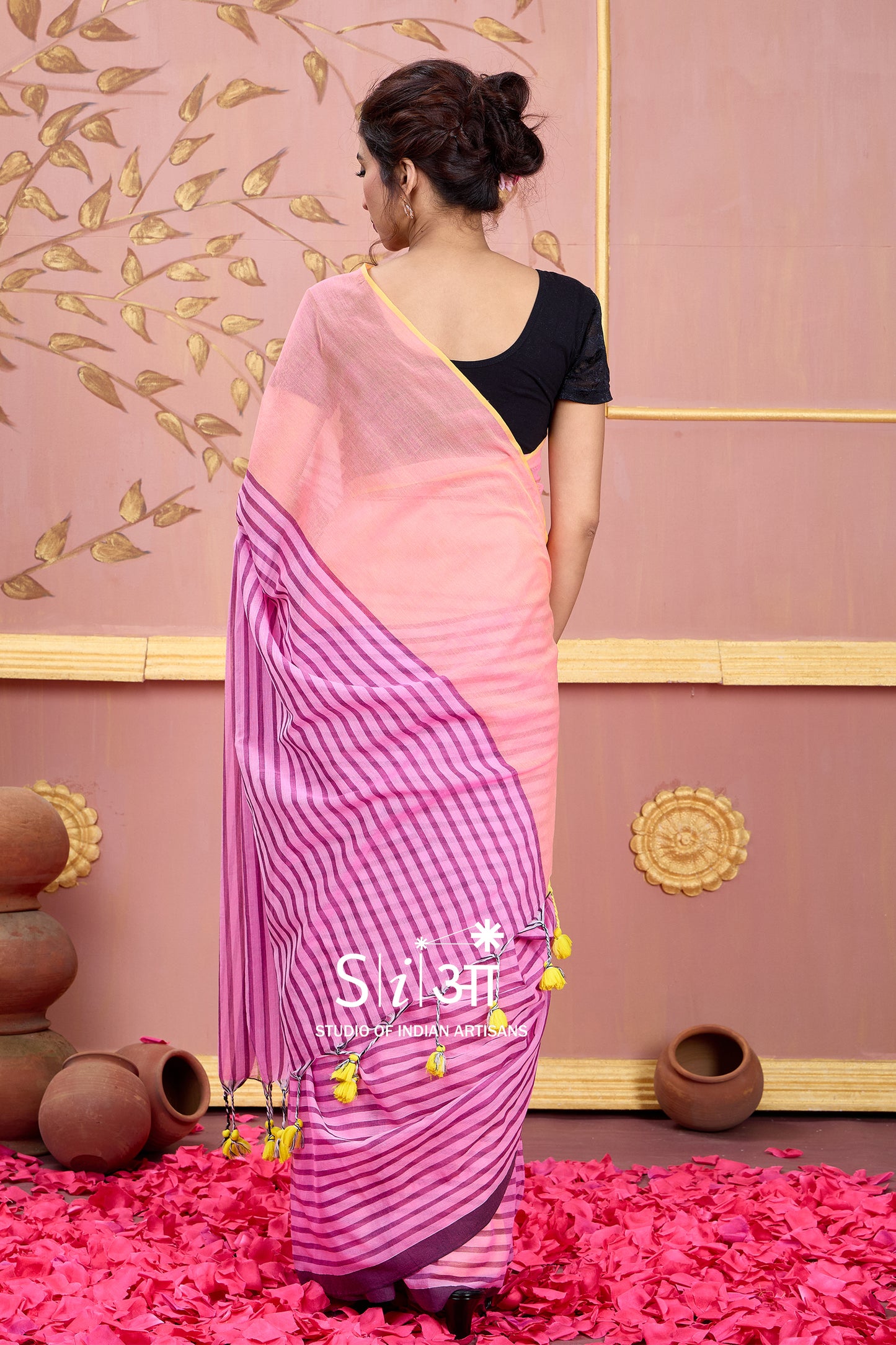 GULABI REKHA - MUL COTTON SAREE