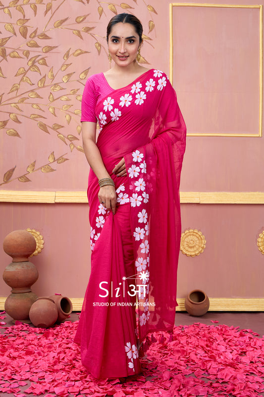 GULABI CHAMPA- MUL COTTON SAREE