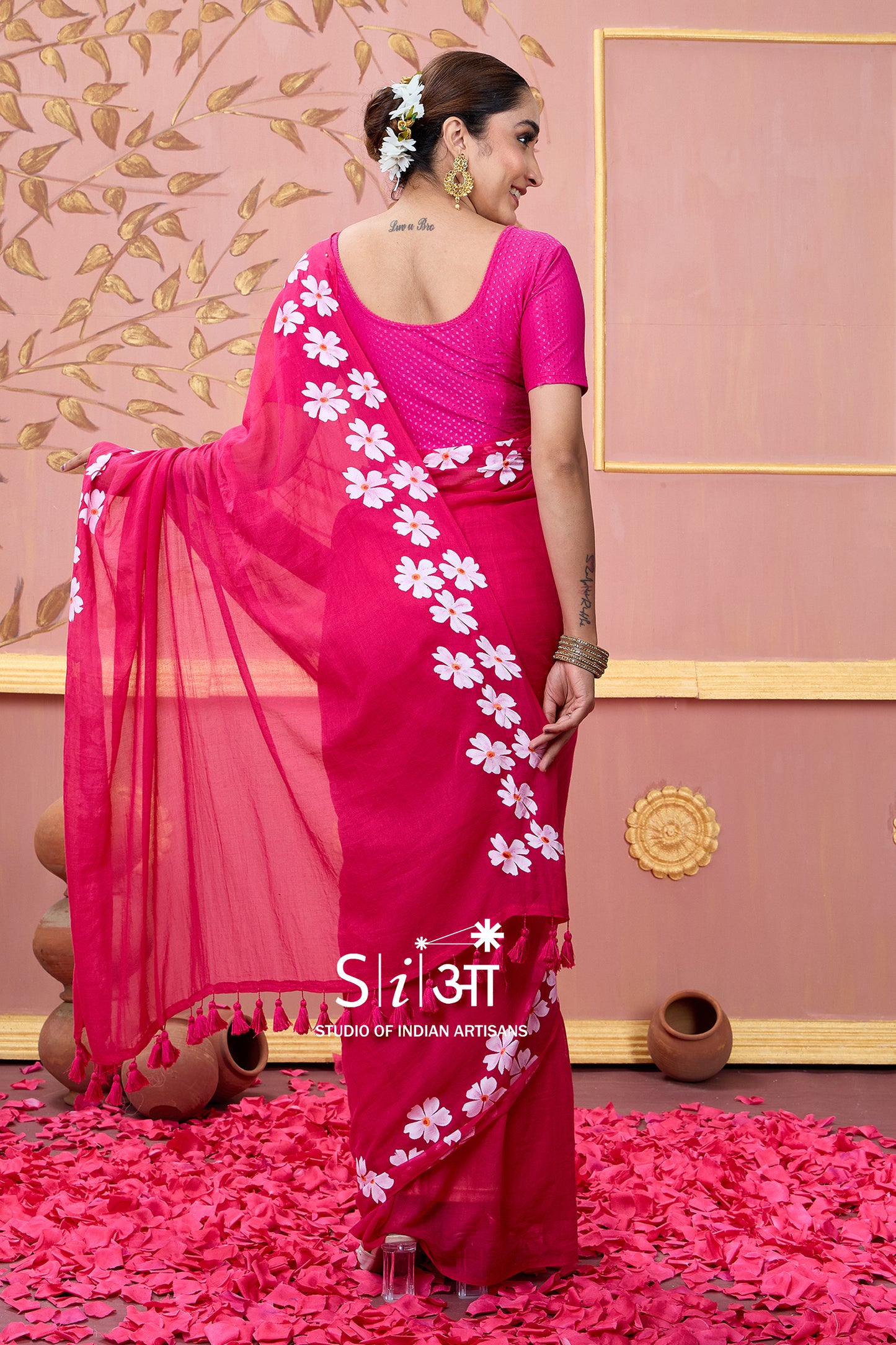 GULABI CHAMPA- MUL COTTON SAREE