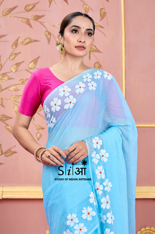 AASMANI CHAMPA - MUL COTTON SAREE