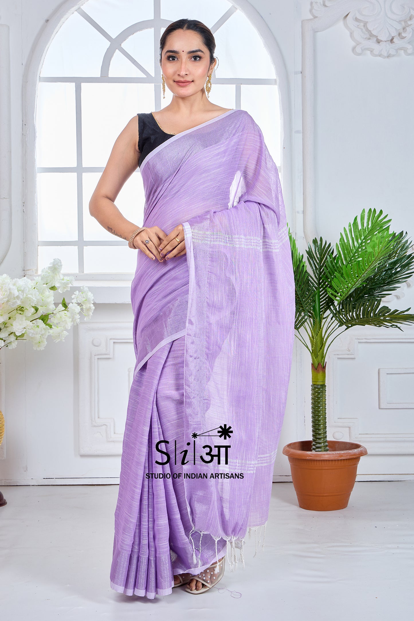 LAVENDER GLOW - KHADI COTTON SAREE