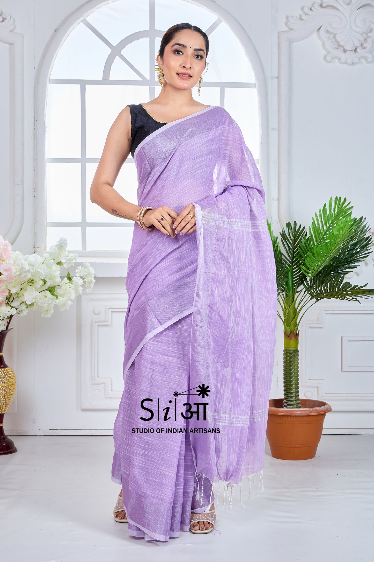 LAVENDER GLOW - KHADI COTTON SAREE