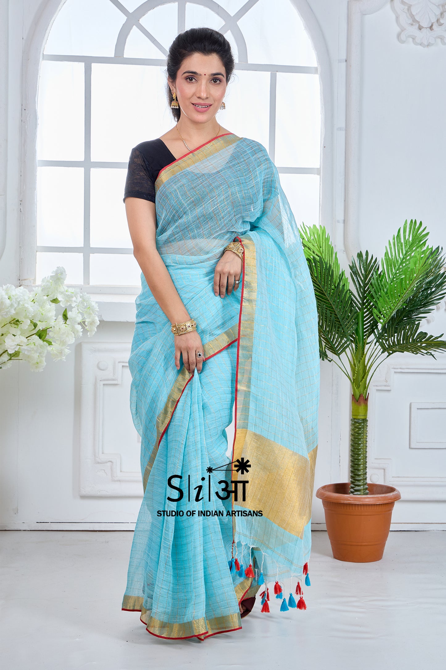 SUNEHRA AASMAAN- LINEN SAREE