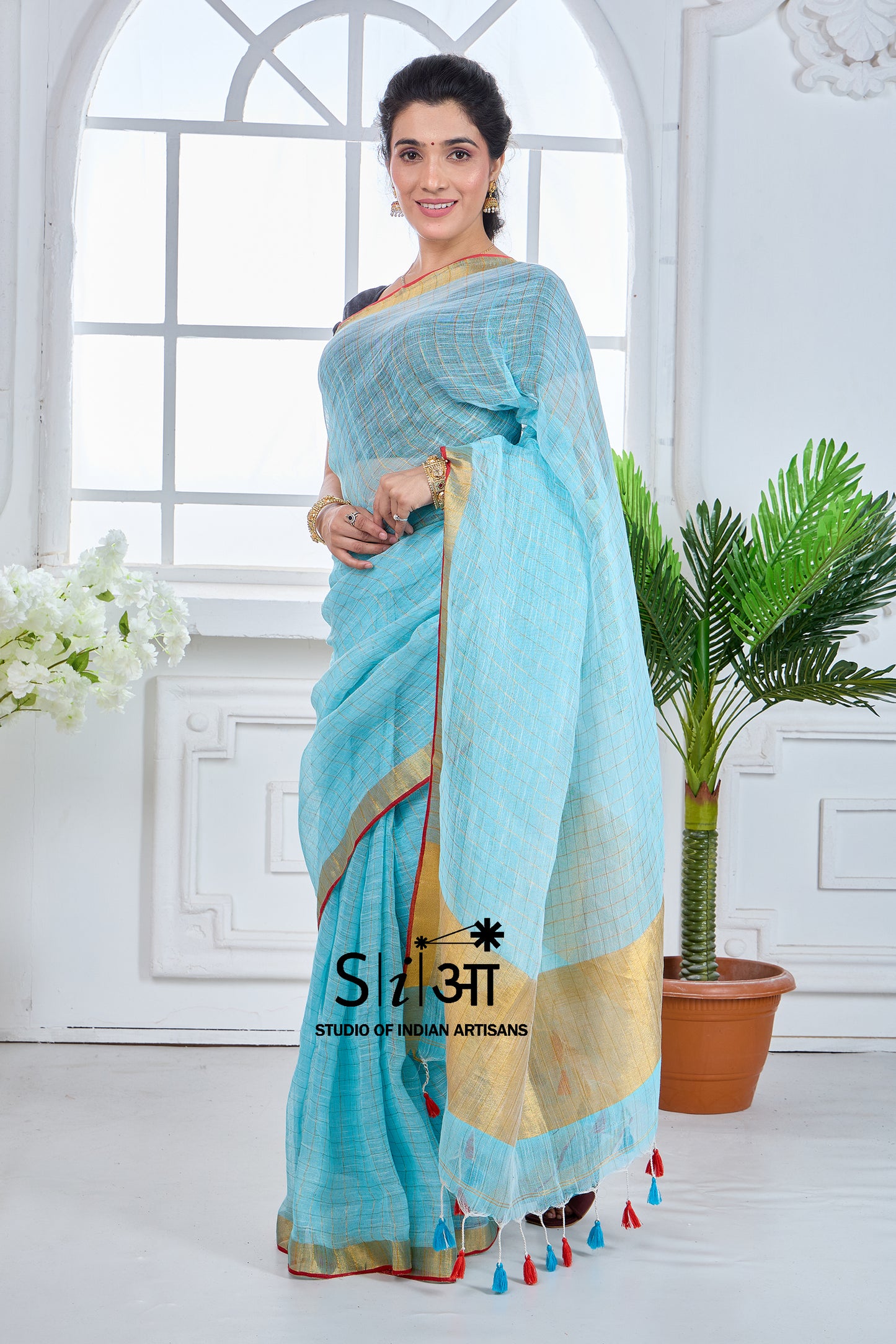 SUNEHRA AASMAAN- LINEN SAREE