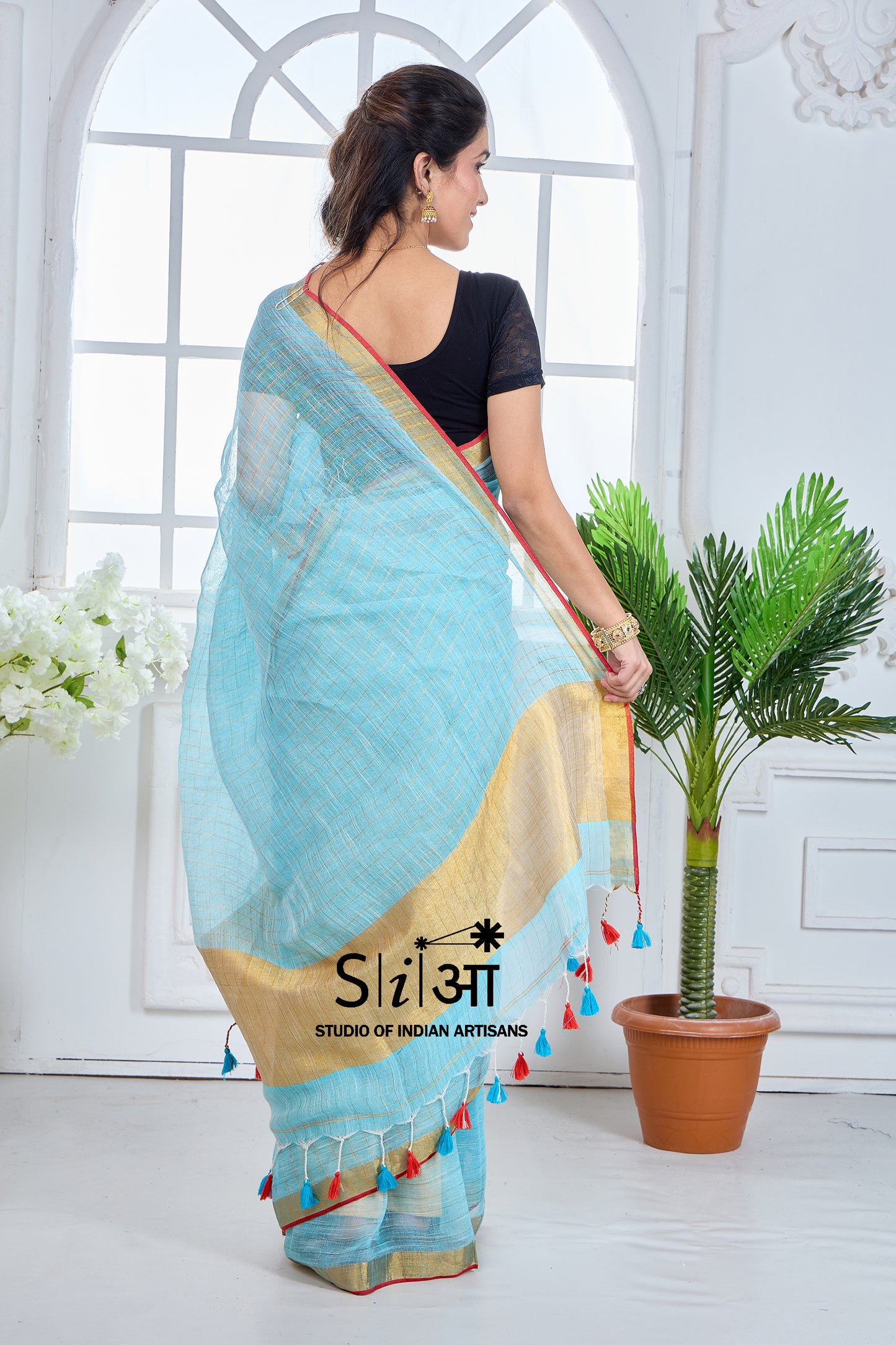 SUNEHRA AASMAAN- LINEN SAREE