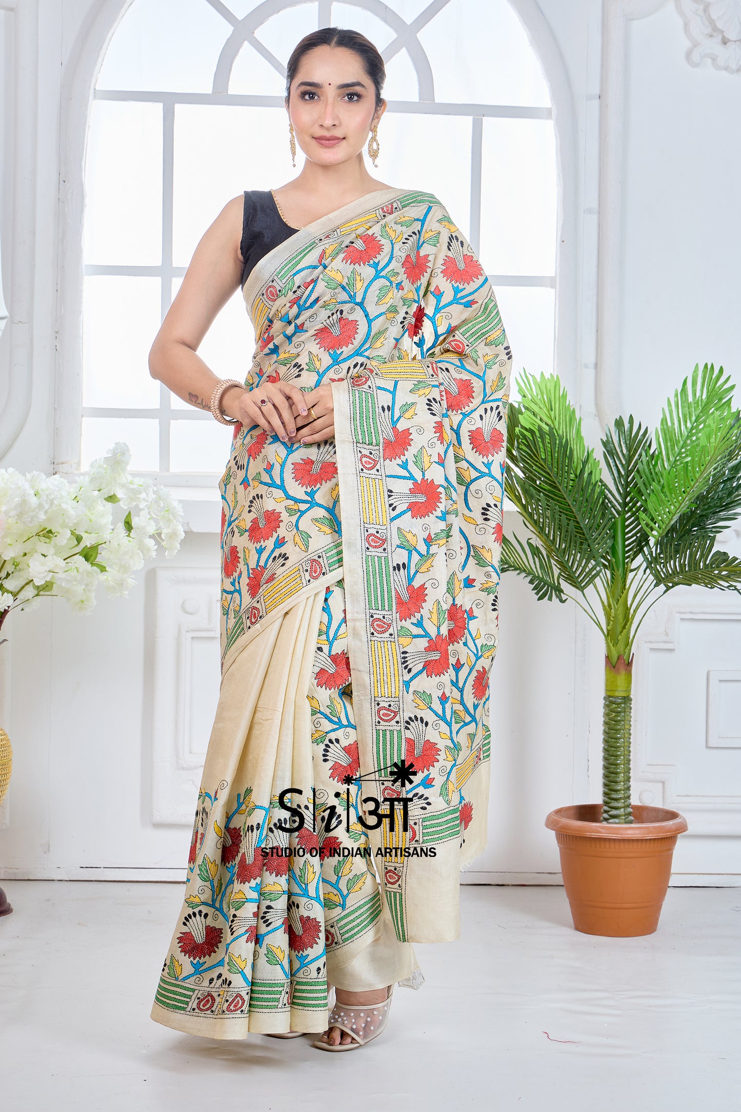 BLOOMING VINES - GACHI TUSSAR SILK SAREE