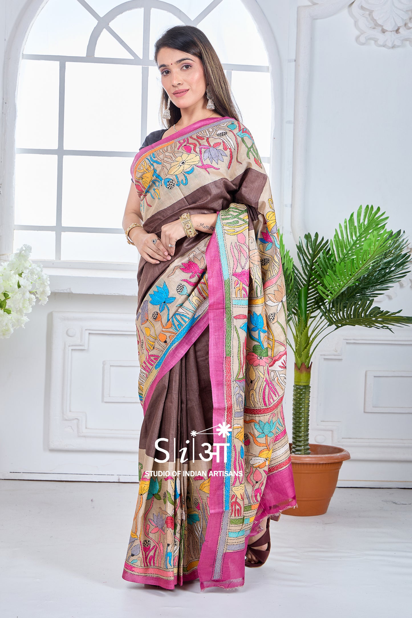 BOTANIC BREEZE- GACHI TUSSAR SILK SAREE