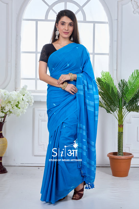 NEELA ANCHAL - MUL COTTON SAREE