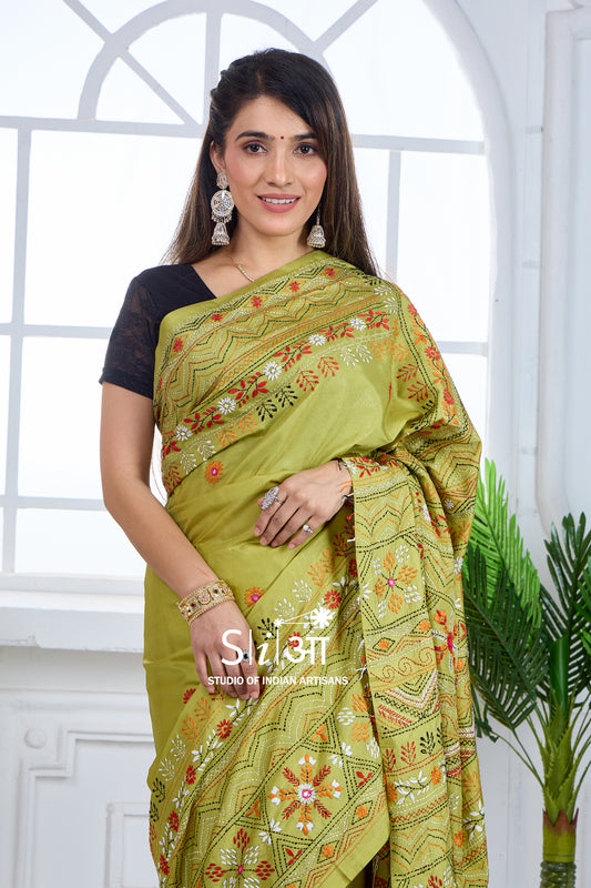 MEADOW MELODY - BLENDED BANGALORE SILK SAREE