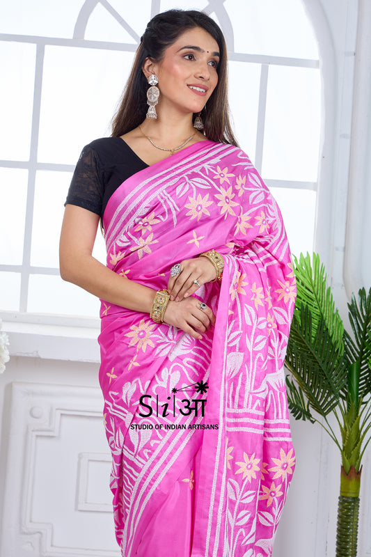 GULABI BAGAAN - BLENDED BANGALORE SILK SAREE