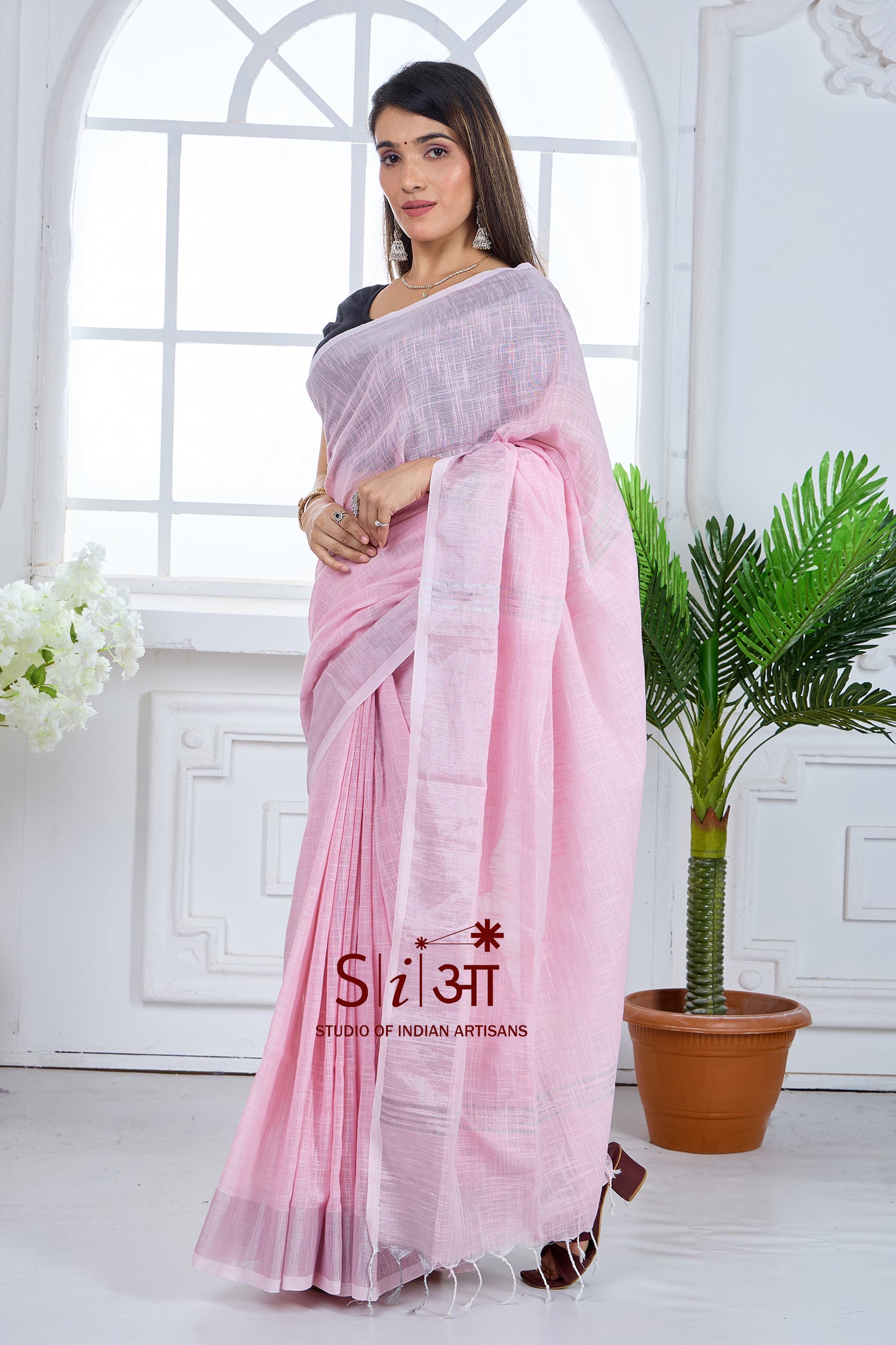 PINK SERENITY - KHADI COTTON SAREE