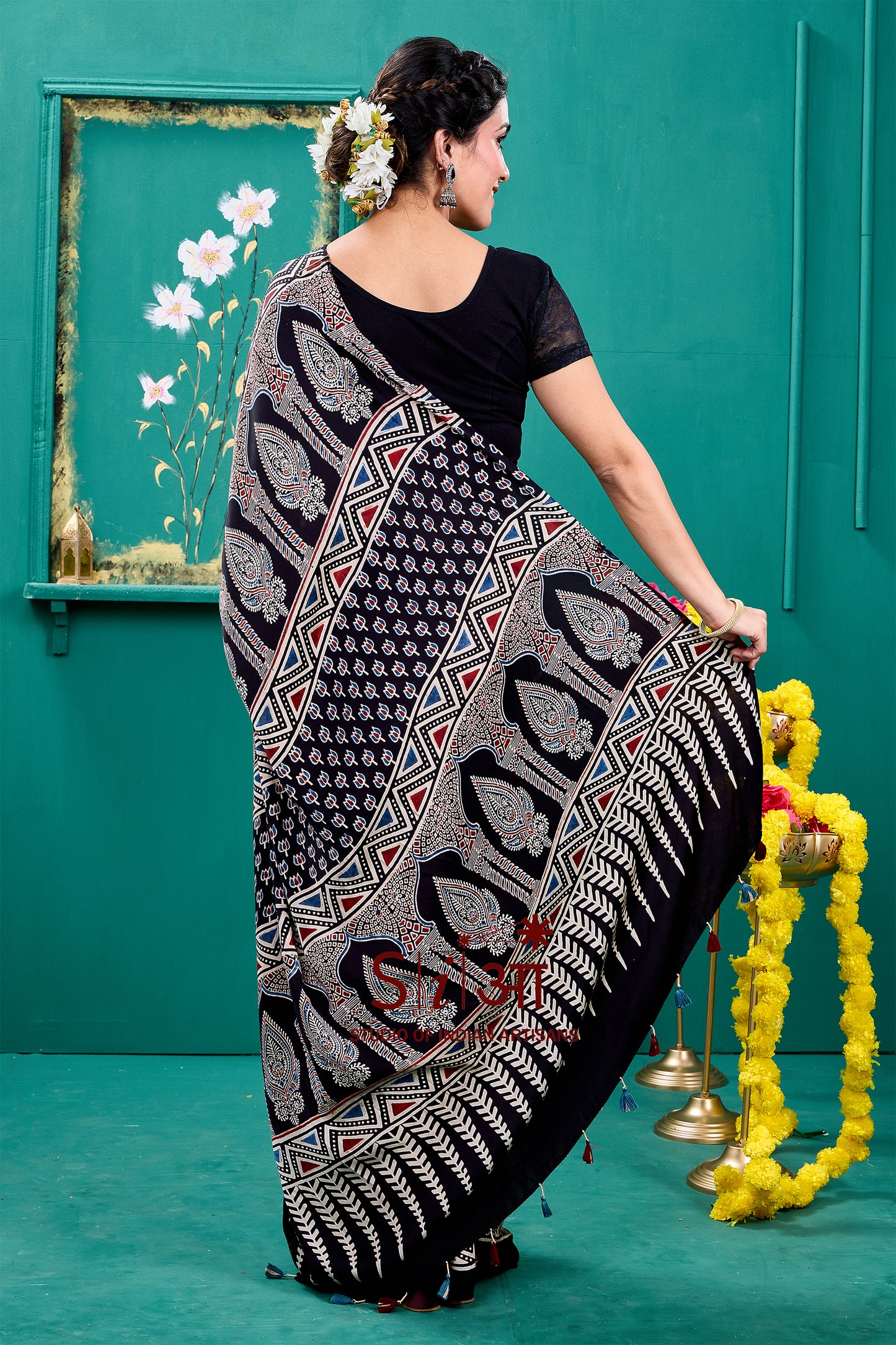 Ebony Waves Modal Silk Saree