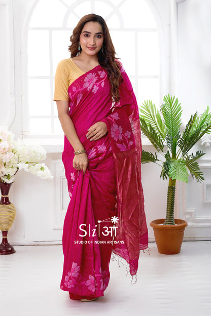 CHAMPA KE GULABI PHOOL- MATKA SILK SAREE