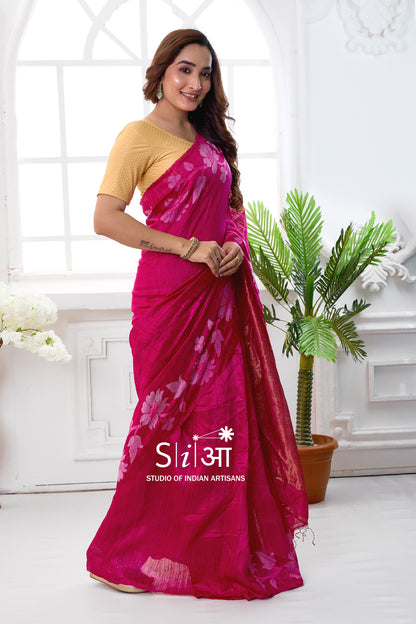 CHAMPA KE GULABI PHOOL- MATKA SILK SAREE