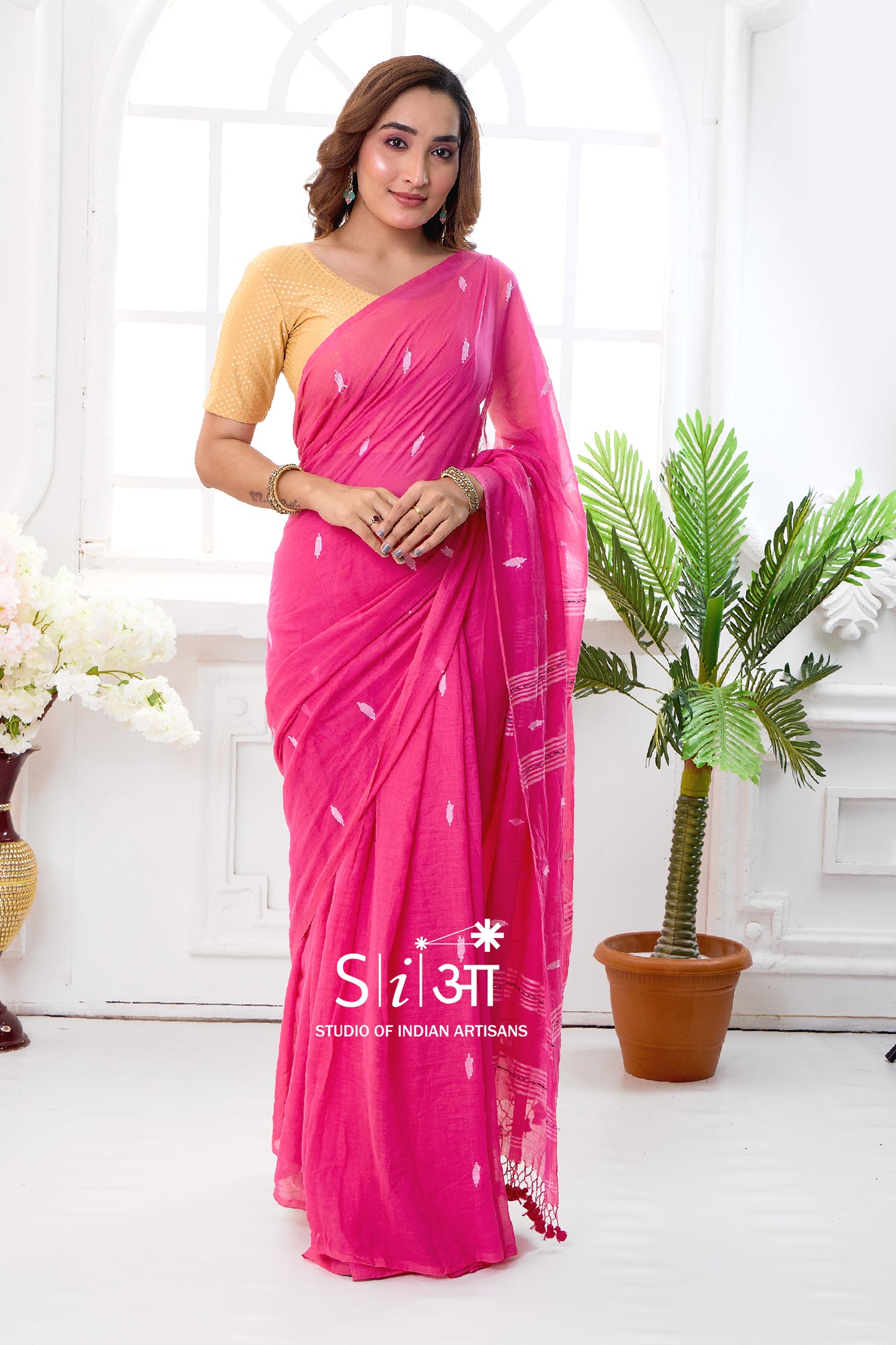 RADIANT IN PINK - MUL COTTON SAREE