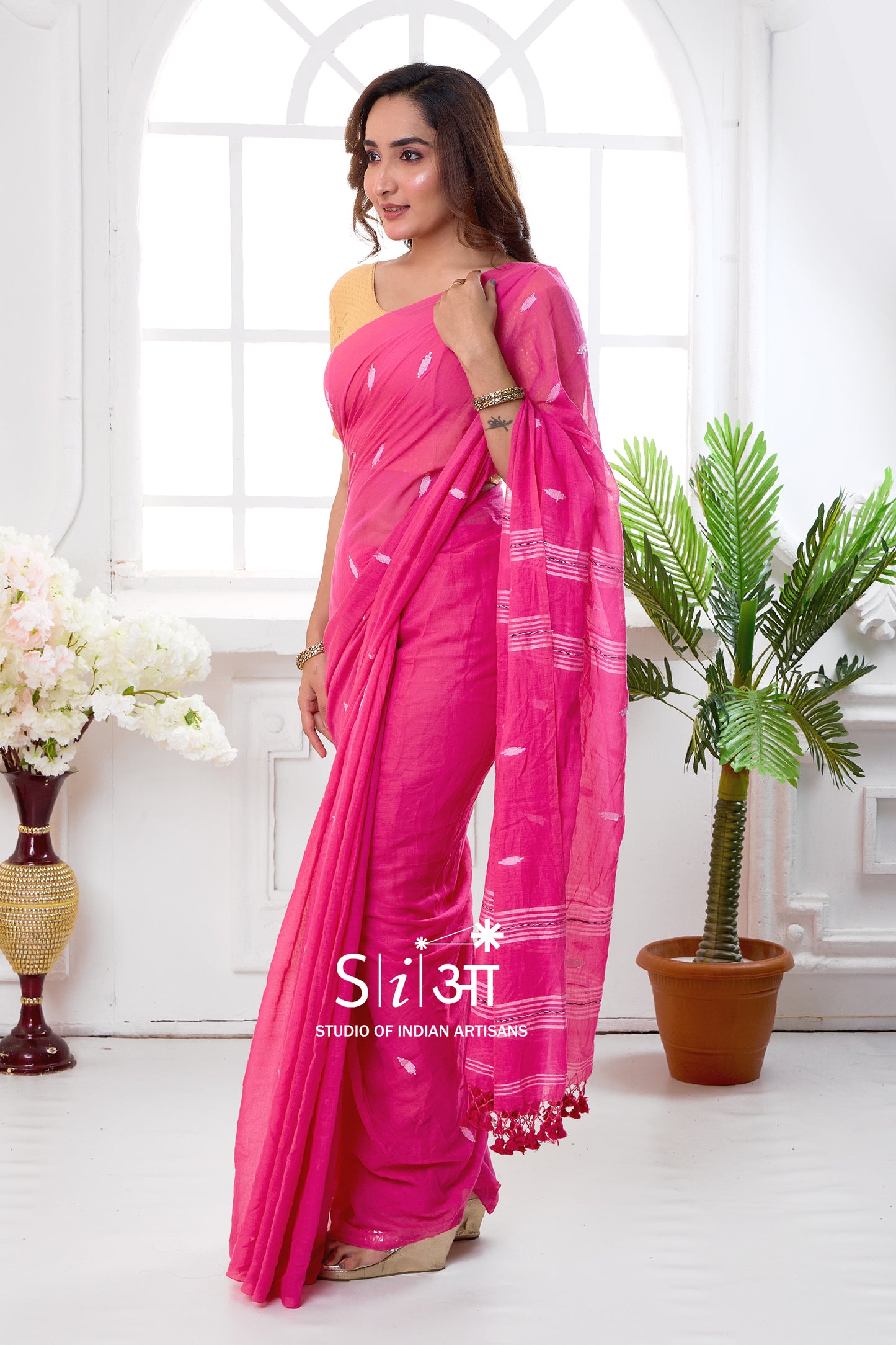 RADIANT IN PINK - MUL COTTON SAREE