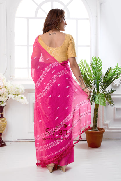 RADIANT IN PINK - MUL COTTON SAREE