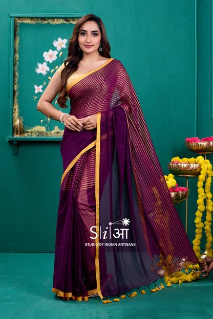 PURPLE PRISM - MULCOTTON SAREE