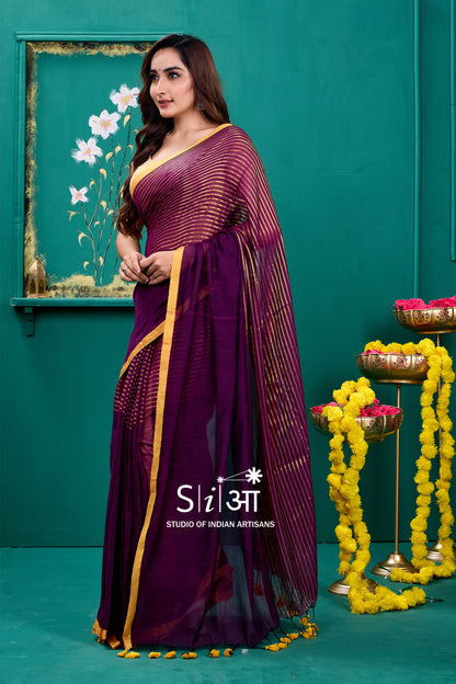 PURPLE PRISM - MULCOTTON SAREE