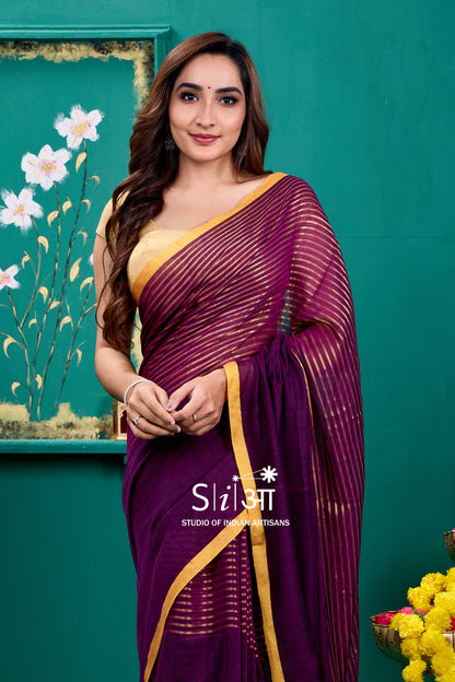 PURPLE PRISM - MULCOTTON SAREE
