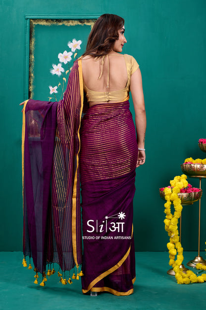 PURPLE PRISM - MULCOTTON SAREE