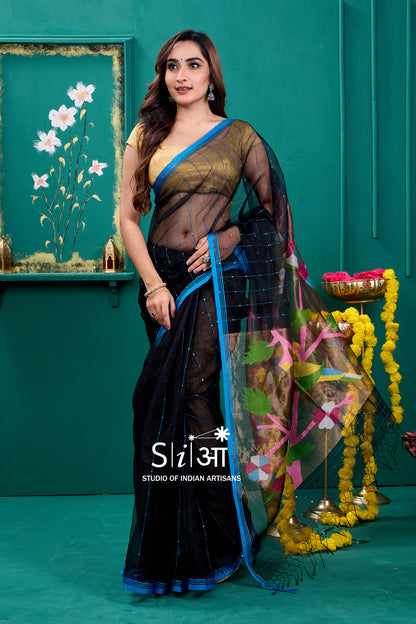 RAAT KI RANI - MUSLIN PAITHANI SAREE