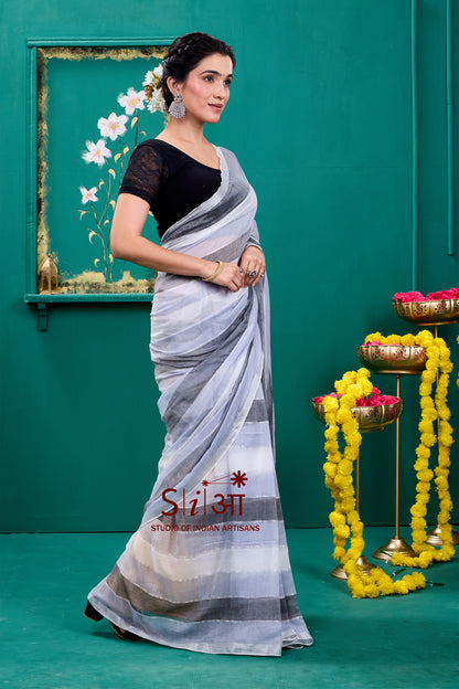 MONOCHROME SYMPHONY- MUL COTTON SAREE