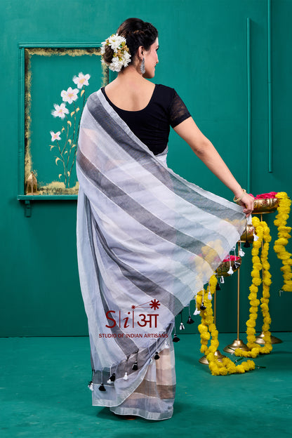 MONOCHROME SYMPHONY- MUL COTTON SAREE
