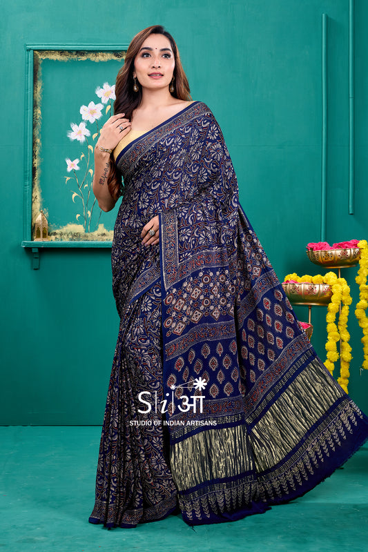 NEEL TARA CHAPPA MODAL SILK SAREE