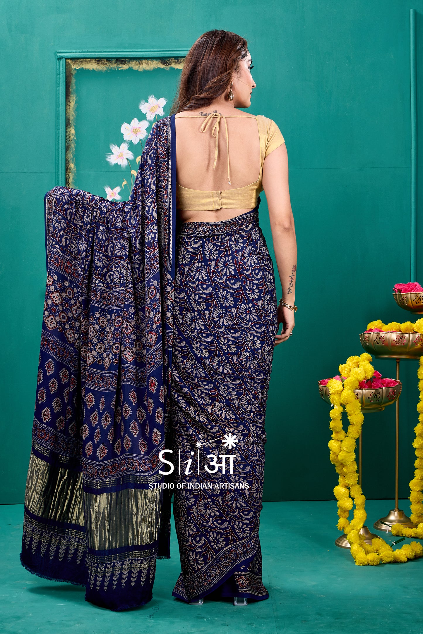 NEEL TARA CHAPPA MODAL SILK SAREE