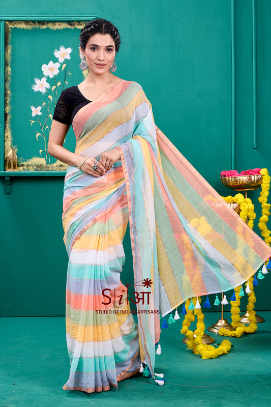 PASTEL SYMPHONY - MUL COTTON SAREE