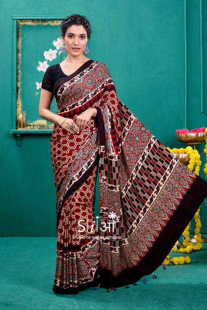 GEOMETRIC BLOCKS- MODAL SILK SAREE