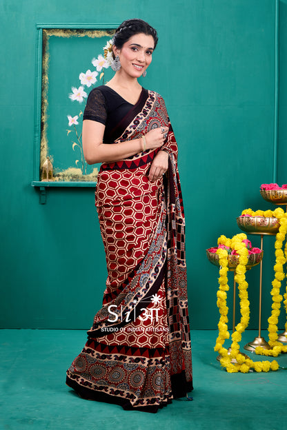 GEOMETRIC BLOCKS- MODAL SILK SAREE
