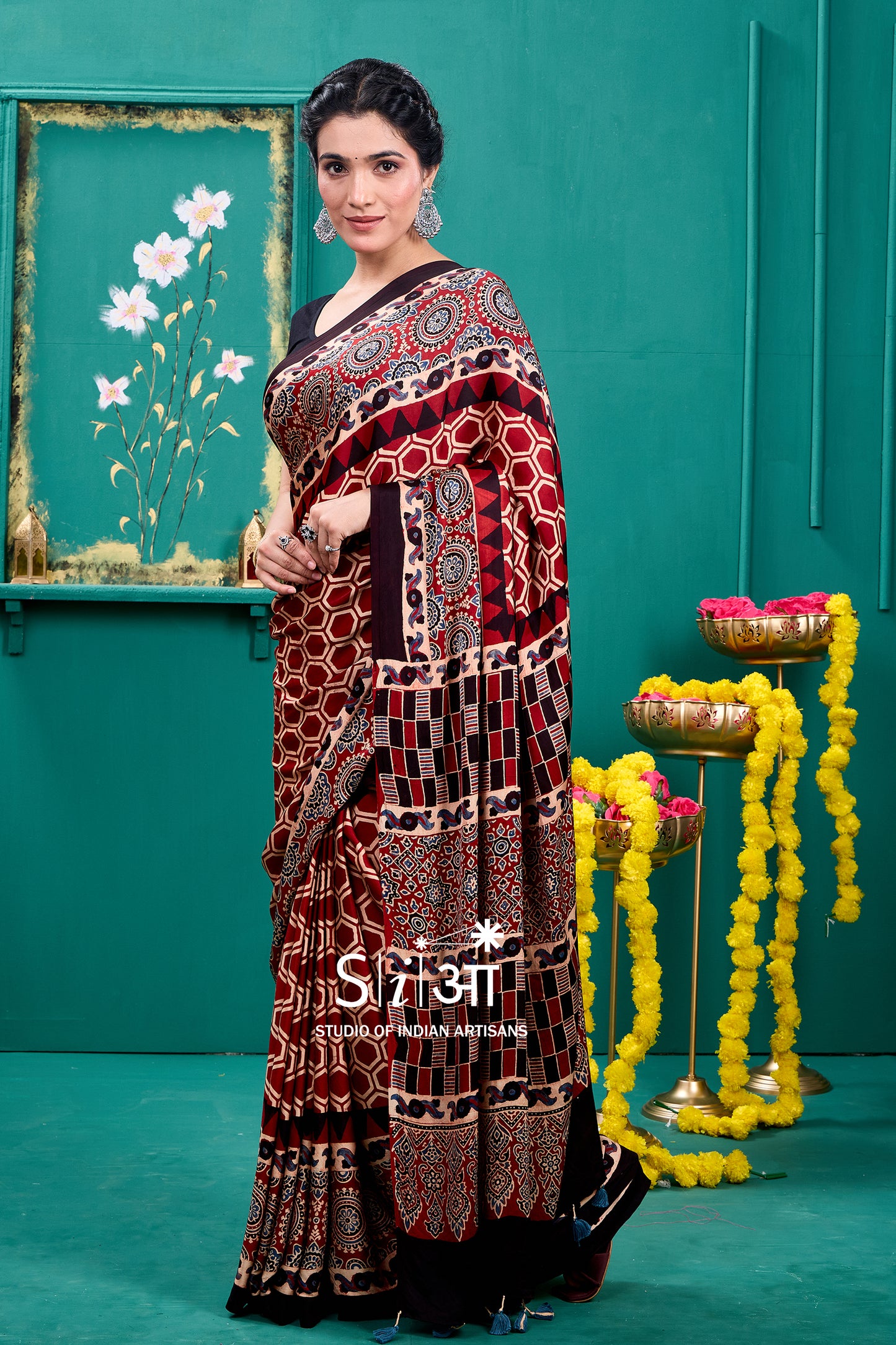GEOMETRIC BLOCKS- MODAL SILK SAREE