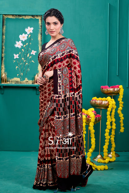 GEOMETRIC BLOCKS- MODAL SILK SAREE