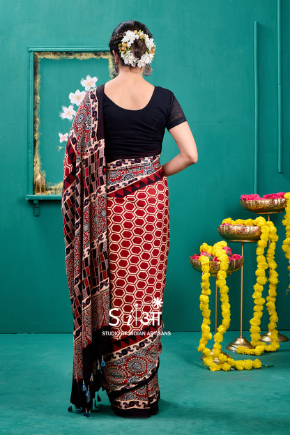 GEOMETRIC BLOCKS- MODAL SILK SAREE