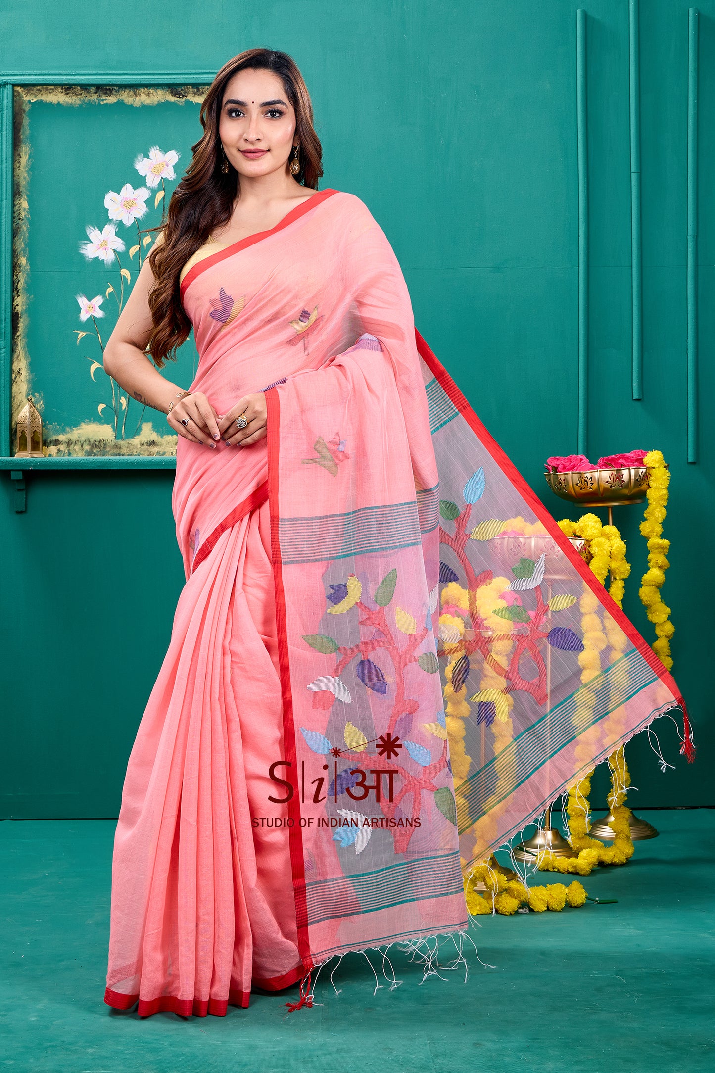 GULABI BAGAAN - MUSLIN SILK SAREE