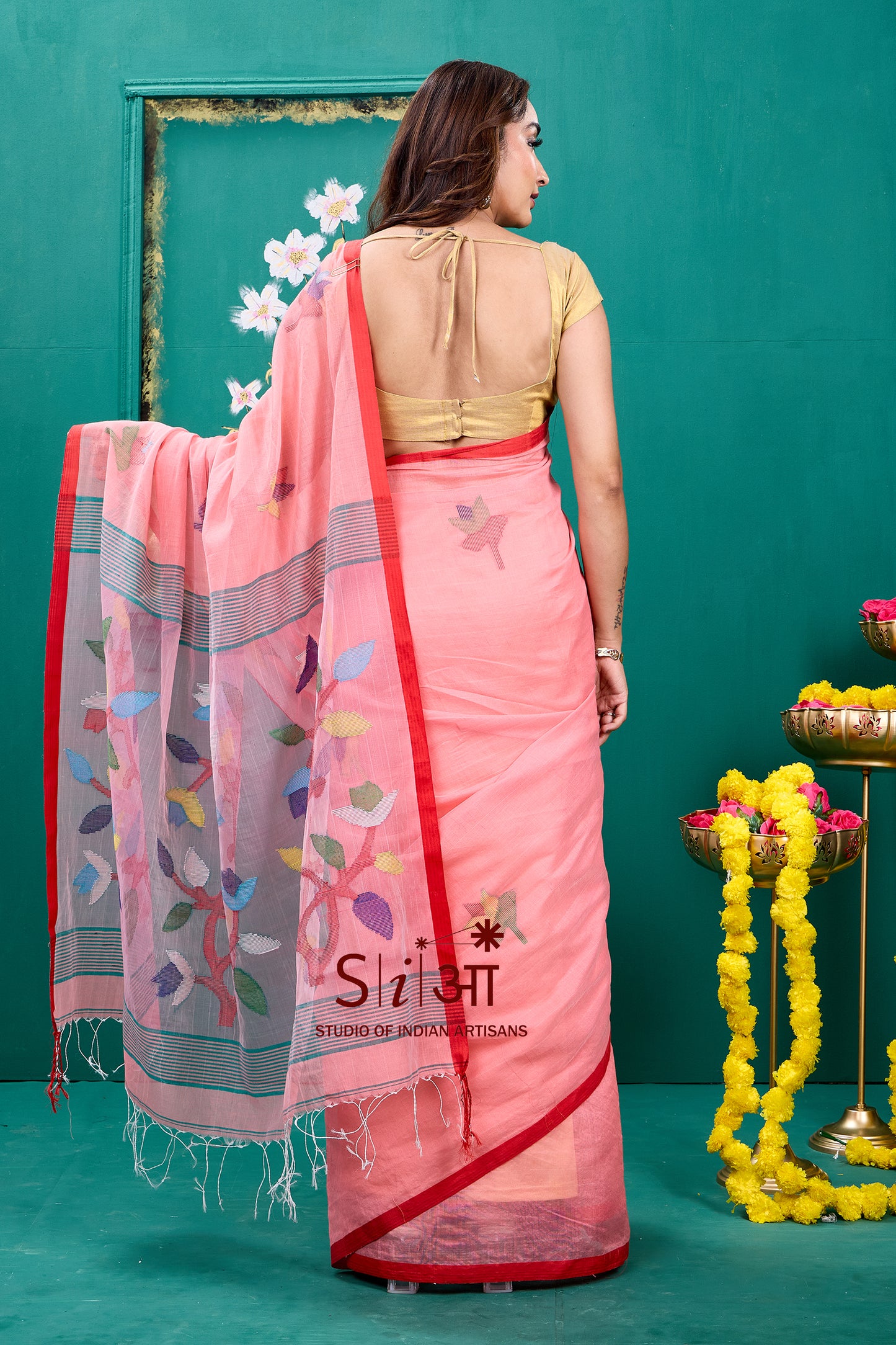 GULABI BAGAAN - MUSLIN SILK SAREE