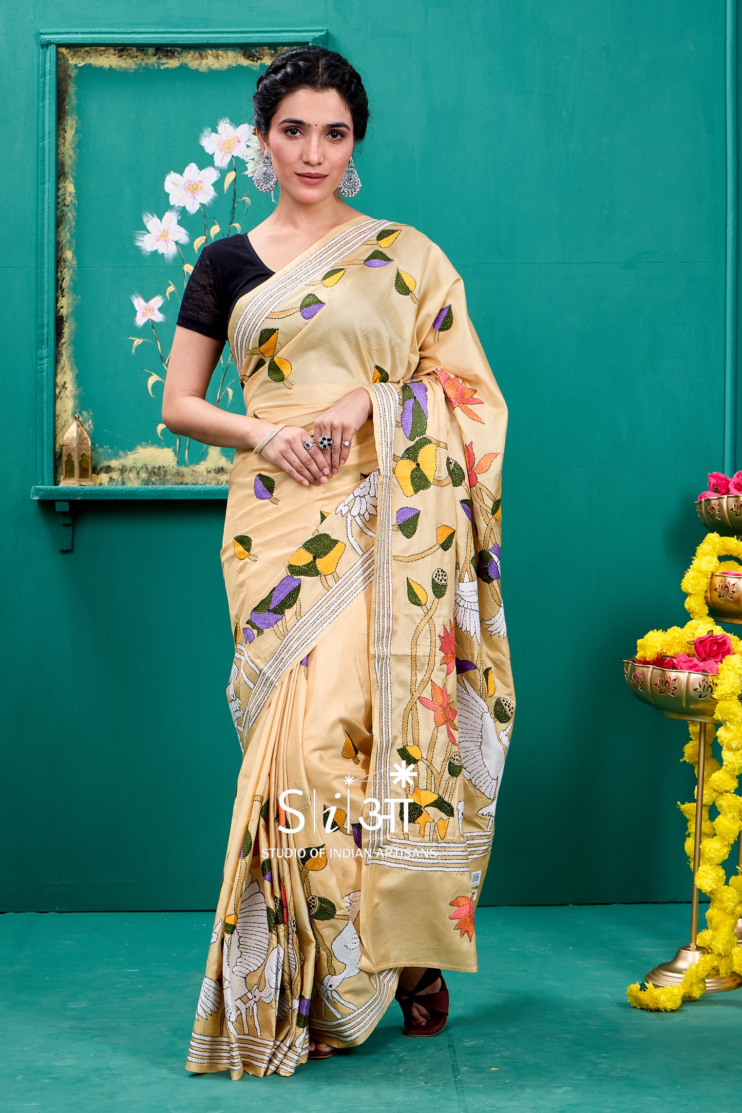 THE GOLDEN GARDEN - BANGALORE SILK SAREE