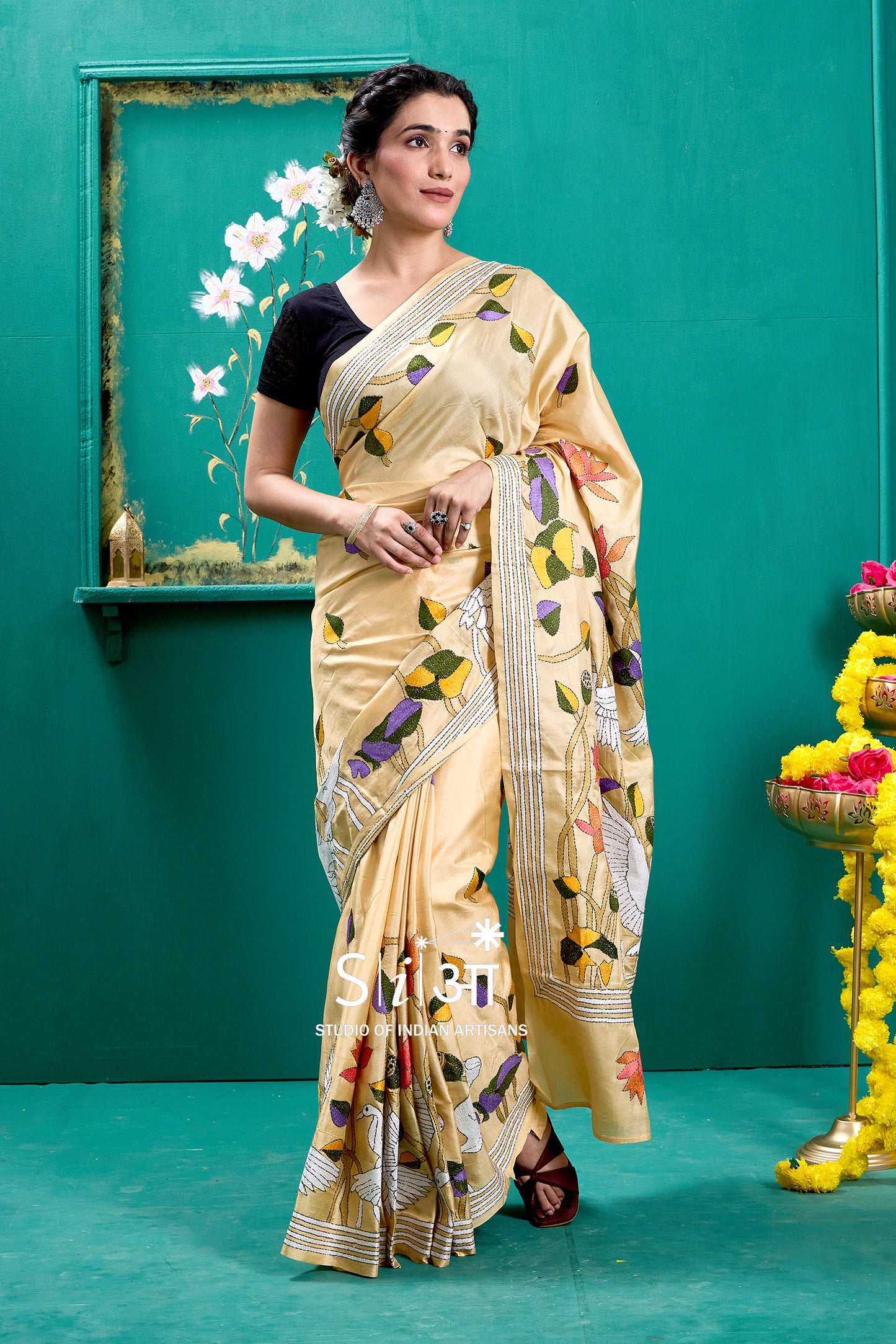 THE GOLDEN GARDEN - BANGALORE SILK SAREE