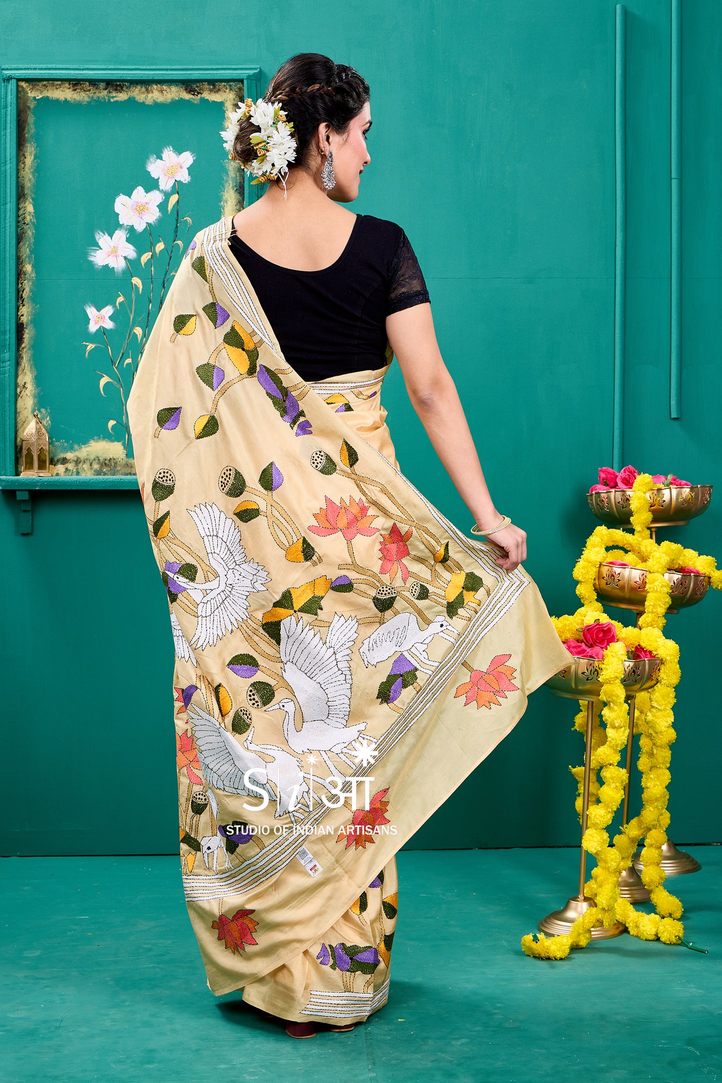 THE GOLDEN GARDEN - BANGALORE SILK SAREE