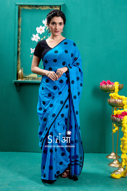 MIDNIGHT POLKA - MUL COTTON SAREE