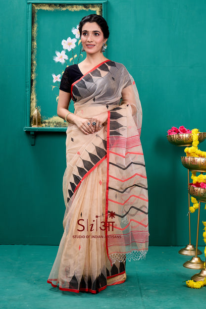 DESERT WAVES- MUSLIN SILK SAREE