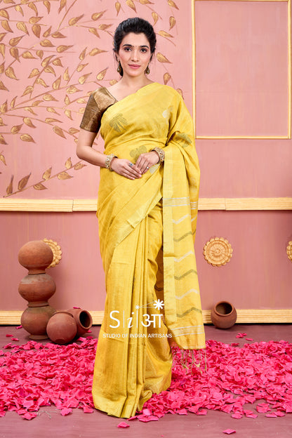 SUNFLOWER MIRAGE - TISSUE LINEN SAREE